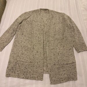 Madewell Speckled Gray and Ivory Open Cardigan